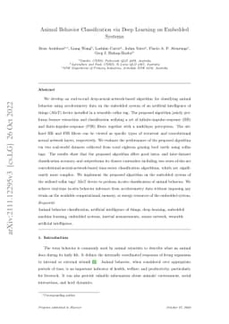 Animal behavior classification via deep learning on embedded systems