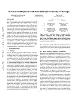 Information Dispersal with Provable Retrievability for Rollups