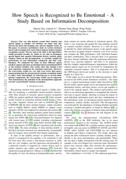 How Speech is Recognized to Be Emotional - A Study Based on Information
  Decomposition