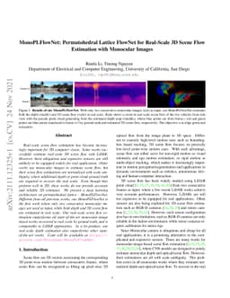 MonoPLFlowNet: Permutohedral Lattice FlowNet for Real-Scale 3D Scene
  FlowEstimation with Monocular Images