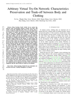 Arbitrary Virtual Try-On Network: Characteristics Preservation and
  Trade-off between Body and Clothing