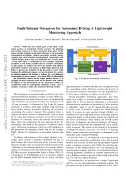Fault-Tolerant Perception for Automated Driving A Lightweight Monitoring
  Approach