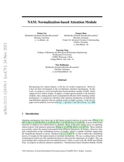 NAM: Normalization-based Attention Module
