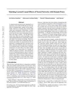 Matching Learned Causal Effects of Neural Networks with Domain Priors