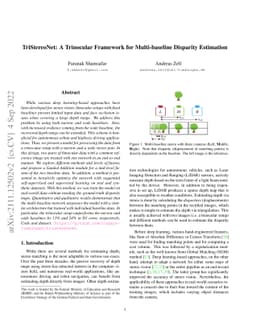 TriStereoNet: A Trinocular Framework for Multi-baseline Disparity
  Estimation