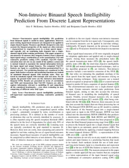 Non-Intrusive Binaural Speech Intelligibility Prediction from Discrete
  Latent Representations