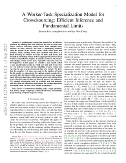A Worker-Task Specialization Model for Crowdsourcing: Efficient
  Inference and Fundamental Limits