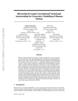 Hierarchical Graph-Convolutional Variational AutoEncoding for Generative
  Modelling of Human Motion
