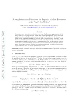 Strong Invariance Principles for Ergodic Markov Processes