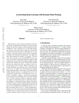 Accelerating Deep Learning with Dynamic Data Pruning