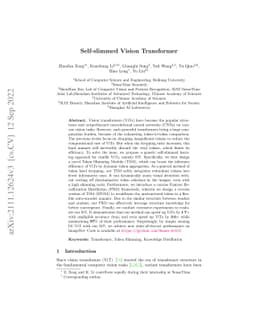 Self-slimmed Vision Transformer