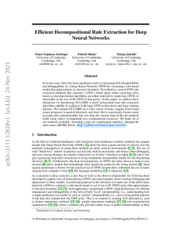 Efficient Decompositional Rule Extraction for Deep Neural Networks