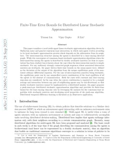 Finite-Time Error Bounds for Distributed Linear Stochastic Approximation