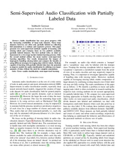Semi-Supervised Audio Classification with Partially Labeled Data