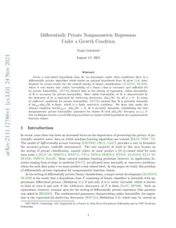 Differentially Private Nonparametric Regression Under a Growth Condition