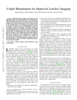 Coded Illumination for Improved Lensless Imaging