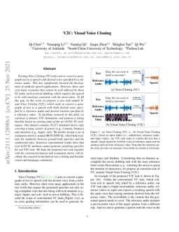 V2C: Visual Voice Cloning