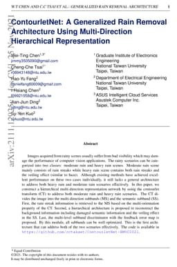 ContourletNet: A Generalized Rain Removal Architecture Using
  Multi-Direction Hierarchical Representation