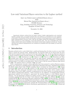 Low-rank variational Bayes correction to the Laplace method