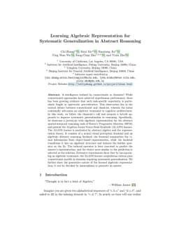 Learning Algebraic Representation for Systematic Generalization in
  Abstract Reasoning