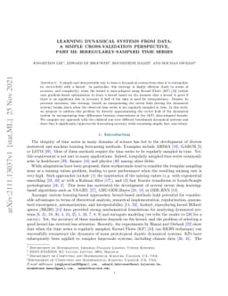 Learning dynamical systems from data: A simple cross-validation
  perspective, part III: Irregularly-Sampled Time Series