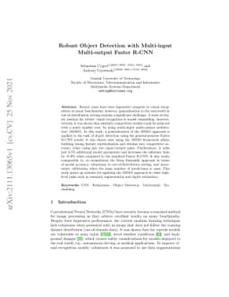 Robust Object Detection with Multi-input Multi-output Faster R-CNN