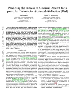 Predicting the success of Gradient Descent for a particular
  Dataset-Architecture-Initialization (DAI)