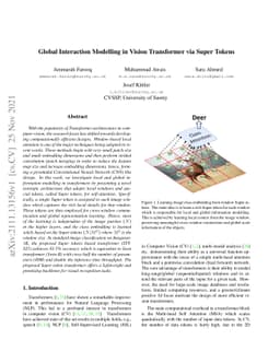 Global Interaction Modelling in Vision Transformer via Super Tokens