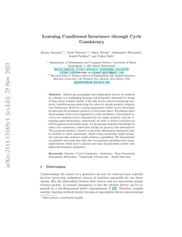 Learning Conditional Invariance through Cycle Consistency