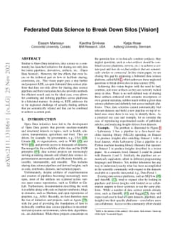 Federated Data Science to Break Down Silos [Vision]