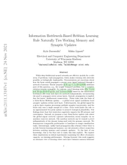 Information Bottleneck-Based Hebbian Learning Rule Naturally Ties
  Working Memory and Synaptic Updates