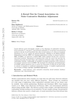 A Kernel Test for Causal Association via Noise Contrastive Backdoor
  Adjustment