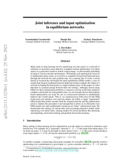 Joint inference and input optimization in equilibrium networks
