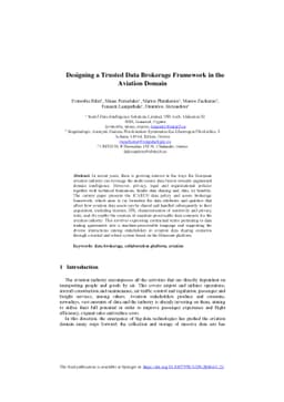 Designing a Trusted Data Brokerage Framework in the Aviation Domain