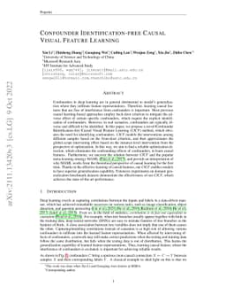 Confounder Identification-free Causal Visual Feature Learning