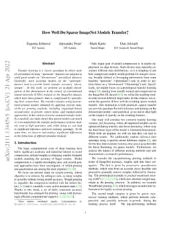 How Well Do Sparse Imagenet Models Transfer?