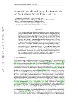 Learning Long-Term Reward Redistribution via Randomized Return
  Decomposition