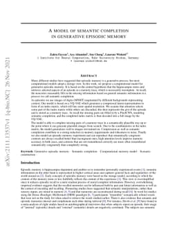 A model of semantic completion in generative episodic memory