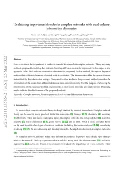Evaluating importance of nodes in complex networks with local volume
  information dimension