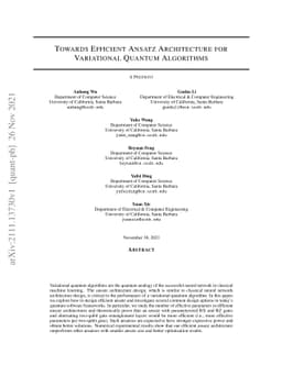 Towards Efficient Ansatz Architecture for Variational Quantum Algorithms