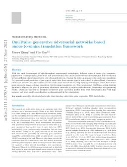 OmiTrans: generative adversarial networks based omics-to-omics
  translation framework