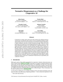 Normative Disagreement as a Challenge for Cooperative AI