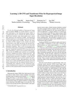 Learning A 3D-CNN and Transformer Prior for Hyperspectral Image
  Super-Resolution