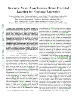Resource-Aware Asynchronous Online Federated Learning for Nonlinear
  Regression