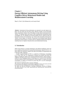 Energy-Efficient Autonomous Driving Using Cognitive Driver Behavioral
  Models and Reinforcement Learning