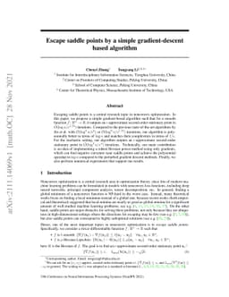 Escape saddle points by a simple gradient-descent based algorithm