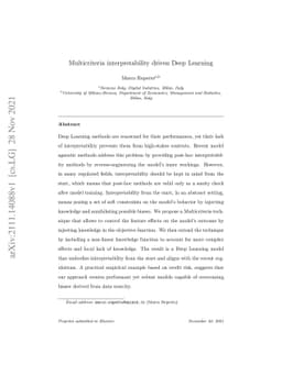Multicriteria interpretability driven Deep Learning