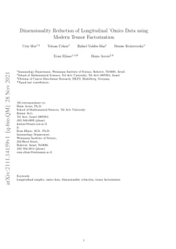 Dimensionality Reduction of Longitudinal Ómics Data using Modern Tensor
  Factorization