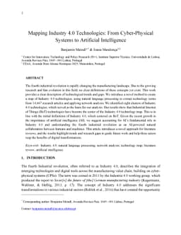 Mapping Industry 4.0 Technologies: From Cyber-Physical Systems to
  Artificial Intelligence