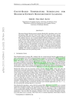 Count-Based Temperature Scheduling for Maximum Entropy Reinforcement
  Learning